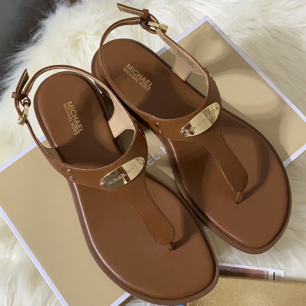 NWT Michael Kors Sandals Luggage Size 7.5 - Picture 4 of 6